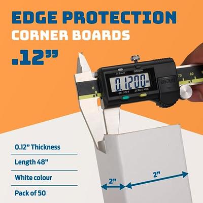 Cardboard Edge Protectors 24'' X 2'' X 2'' Pack of 100 cardboard protectors  for pallets, White V-Board Reinforced Edges/Corners for Shipping, Corner