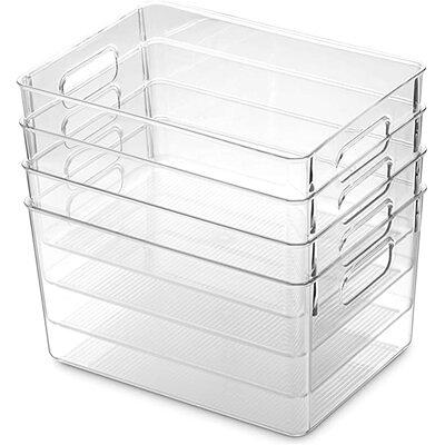 Kootek Refrigerator Organizer Bins with Removable Dividers, Freezer  Organizer Bins Clear Pantry Organization and Storage Bins, Plastic  Stackable Food Storage Bins for Fridge, Kitchen, Cabinet (4 Pack) - Yahoo  Shopping