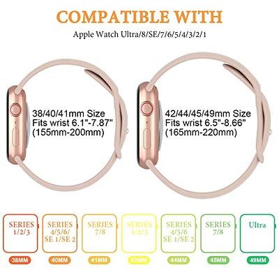 3 PACK Silicone Sport Band Strap for Apple Watch 9 8 7 6 5 4 SE 42