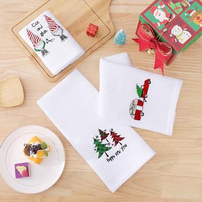 Homaxy 100% Cotton Waffle Weave Christmas Kitchen Dish Towels, Santa Claus  Embroidered, Ultra Soft Absorbent Quick Drying Cleaning Towels, 13 x 28  Inches, 4-Pack - Yahoo Shopping