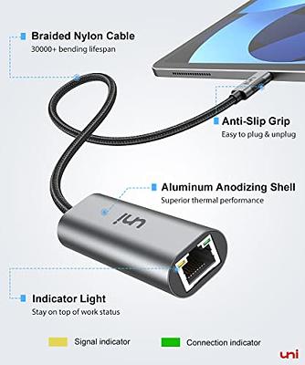 USB-C to Ethernet Adapter, uni USB-C Hub with RJ45 Gigabit, [Thunderbolt  4/3 Compatible] USB-C to Network Adapter Multiport for MacBook Pro/Air,  iPad