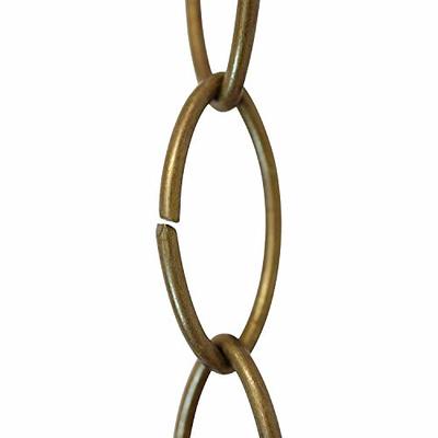 RCH Hardware CH-42-AB | Decorative Solid Brass Chain for Hanging, Lighting  - Small Oval Unwelded Links (1 Foot) (Antique Brass)