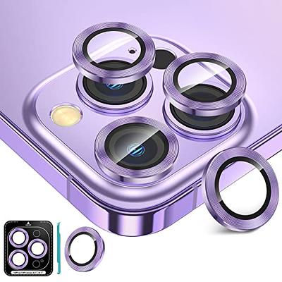 for iPhone 15 Pro Max Camera Lens Protector, Scratch Resistant Metal Camera  Cover with 9H Tempered Glass Lens Screen Protector Rings Accessories [Case