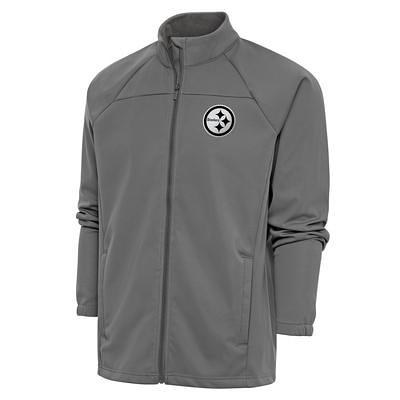 Men's Antigua Steel Detroit Lions Links Full-Zip Golf Jacket