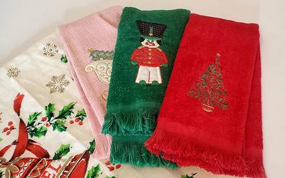 American Soft Linen Christmas Bath Towels Bathroom Set