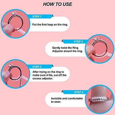 4pcs/set 4 Sizes Ring Sizer Adjuster For Loose Rings, Invisible Clear  Silicone Ring Guard For Women Men, Ring Resizer Tightener Spacer Fitter For  Ring