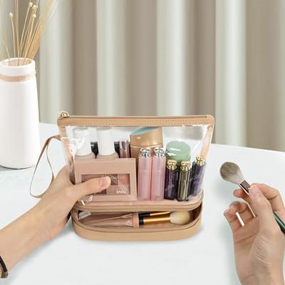 Clear Makeup Bag Organizer, Cosmetic Bag Make Up Bag Travel Toiletry Bag  For Women, Small Makeup Bags For Women, Travel Makeup Bag Makeup Pouch, TSA  Approved Toiletry Bag, Makeup Travel Bag Toiletries