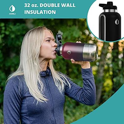 Hemli 32 oz. Dog Water Bottle Insulated Dog Travel Water Bottle Stainless Steel Pet Water Bottle Dispenser Portable Food and Wat