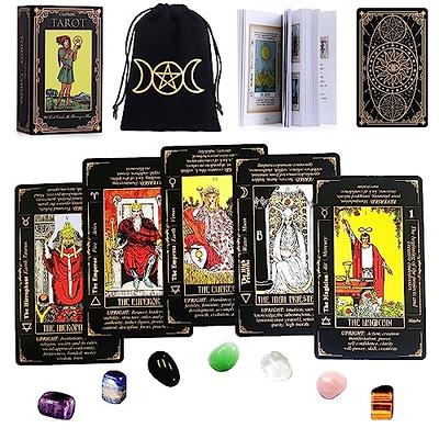 Han Yu Bowen Cartes de tarot d'amour pour débutants, cartes de tarot à  double flamme, cartes Oracle avec significations sur eux âme sœur à  relations romantiques (noir (7 x 12 cm) 