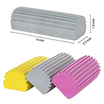 3Pcs Damp Duster, Reusable Dusters for Cleaning Blinds, Vents, Ceiling Fan,  Mirrors and Cobweb (Grey+Yellow+Pink) 