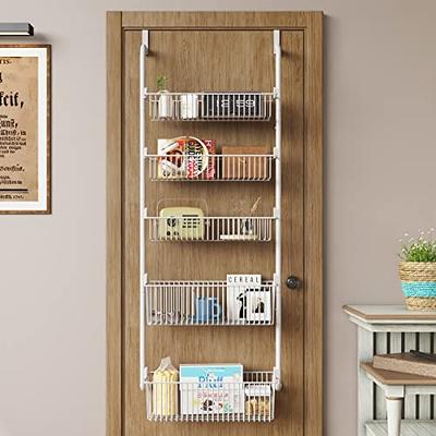 POKIPO Over the Door Pantry Organizer, 6-Tier Large Wall Mounted Storage  Spice Rack, Heavy-Duty Metal Adjustable Hanging Baskets for Pantry,  Bedroom