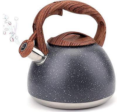 OGGI Tea Kettle for Stove Top - 85oz / 2.5lt, Stainless Steel Kettle with  Loud Whistle & Stay-Cool Wood Handle, Ideal Hot Water Kettle and Water