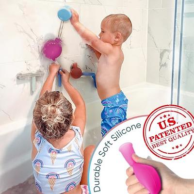 Aquatod Bath Toy Toddlers 2-4 - Silicone Wall Suction Bath Toy: Three Flasks with Unique Sprinkle Patterns