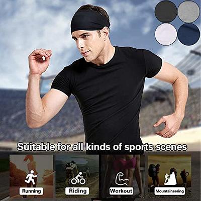 Sports Headbands for Men and Women (4 Pack) - Lightweight Moisture Workout  Sweatbands for Running, Cross Training