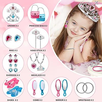 Princess Toys – Dress Up Shoes and Jewelry Boutique Set with 3 Pretend Play  Shoes, Tiara, Wand, Necklace, Earrings for Girls 3 4 5 6 7 8 year old Kids  