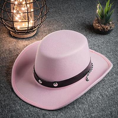 4 Pcs Classic Western Cowboy Hat Men Felt Wide Brim Cowgirl Hats Women Belt  Buckle Panama Hat for Adults Kids Themed Party Cosplay, One Size  Multicolored at  Women's Clothing store