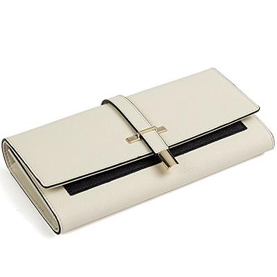 Women Leather Slim Wallet Long Design Trifold Credit Card Holder