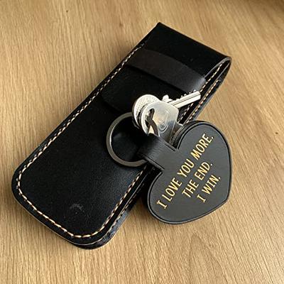  Handmade Leather Keychain - I Love You More The End I