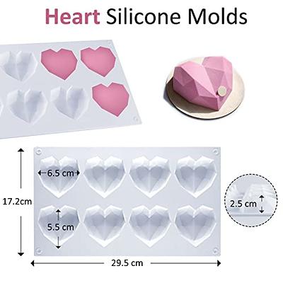 2 Pack Teddy Bear Dimond Heart Circle Chocolate Silicone Molds,Valentines  Day Chocolate Molds (heart bear)