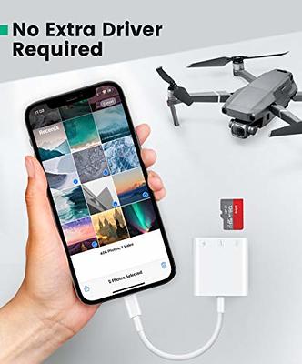 SD Card Reader for iPhone iPad, AkHolz Camera Card Viewer SD Card Reader  Adapter for SD Micro SD Card, USB3 SD Card Reader Compatible with iPhone,  iPad, Desktop and Laptop 