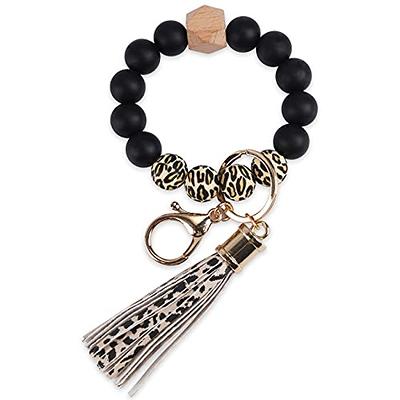 TSNSOEEO Wristlet Keychain Bracelet Wallet, Key Ring Silicone Bead Bangle,  Tassel Card Pocket Key Chains for Woman - Yahoo Shopping