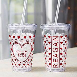 Insulated Acrylic Tumbler with Lid and Straw, 16 oz double walled, twist top