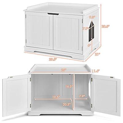 Tangkula Litter Box Enclosure, Cat Litter Box Furniture Hidden