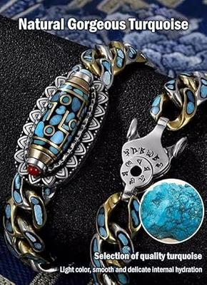 XGBYR Turquoise Six-Character Mantra Nine-Eyed Dzi Bead Bracelet,Turquoise  Six-Character Mantra Nine-Eyed Bead Bracelet,Rotating Six Sign Mantra  Nine-Eyed Dzi Bead Bracelet (B,18CM) - Yahoo Shopping