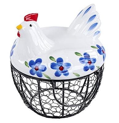 Chicken Egg Holder, Small Wire Egg Collecting Basket With Handle For Farm  Eggs, Fruits, Vegetables, Metal Wire Chicken Basket Decor For Kitchen,  Count