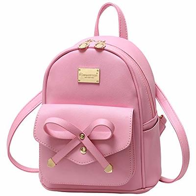 LCFUN Cute Mini Leather Backpack Fashion Small Daypacks Purse for Girls and  Women (PINK)