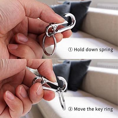Anewsun Metal Keychain, Quick Release Key Chain Clip Hook with Multiple Key Rings