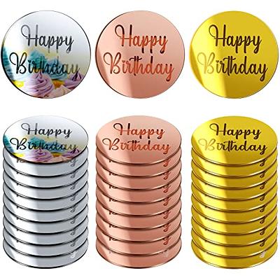 Personalised Acrylic Engraved Disc Custom Acrylic Disc Cupcake Disc Cake  Disc Birthday Disc Gold Silver Rose Gold 