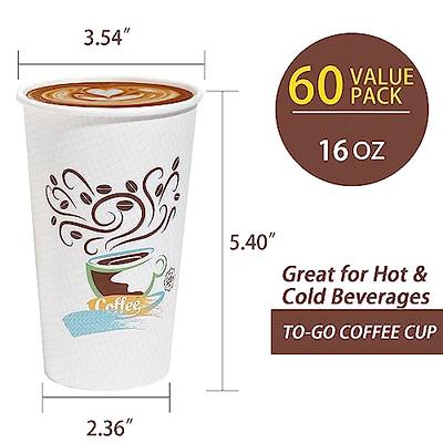 RACETOP Disposable Paper Coffee Cups 12 oz [100 Pack],12 oz White Hot  Coffee Paper Cups, Thickened Paper Style