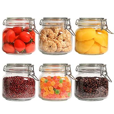 Marbelous Set of 2 Glass Jar with Lid (2 Liter)  Airtight Glass Storage  Container for Food, Flour, Pasta, Coffee, Candy, Dog Treats