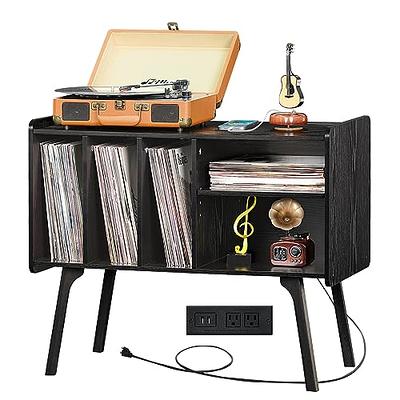 LELELINKY Record Player Stand,Vinyl Record Storage Table with 4 Cabine –  Boho Home Accents, LLC