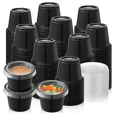 Prgery [4 oz 50 Set Jello Shot Cups with Lids,Plastic Portion Cups