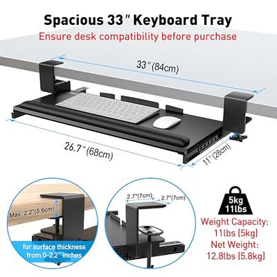 Under Desk Keyboard Platform with Wrist Rest Pad | Mount It!