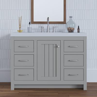 Diamond NOW Cassidy 30-in Deep Blue Single Sink Bathroom Vanity with White  Cultured Marble Top