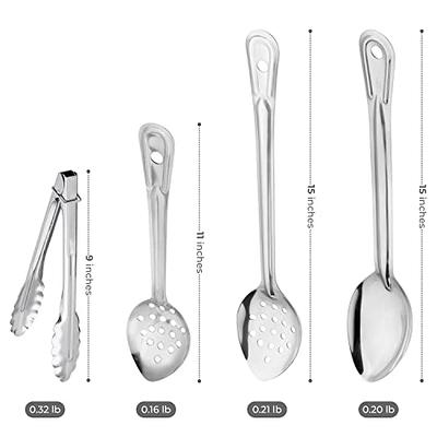 SOLEADER X-Large Serving Spoons Set, 12 Inch Slotted Spoon and Serving  Spoon, Premium Spoons Silverware, Cooking Spoon, Pasta Spoon, Mixing Spoon
