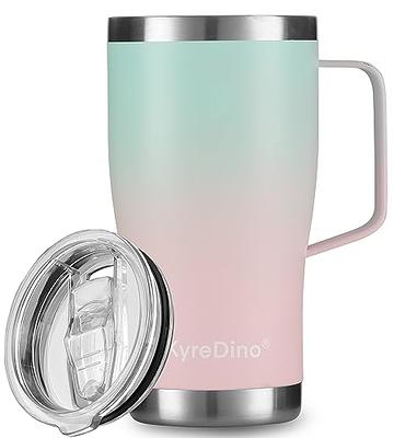 Zulay 12 oz Insulated Coffee Mug with Lid - Stainless Steel Camping Mug Tumbler with Handle - Double Wall Vacuum Duracoated Insulated Mug for Travel