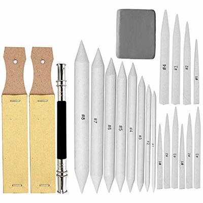 38 Pcs Blending Tools for Drawing, Blending Stumps and Tortillions Set,  Sketch Drawing Tools, Sketching Supplies Blending Stump, Kneaded Eraser,  Wipe