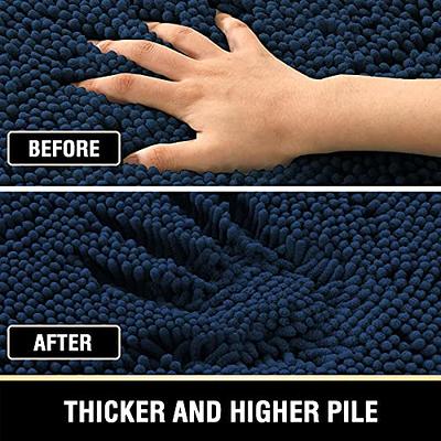 H.VERSAILTEX Bath Mat Bathroom Rug Bath Rugs for Bathroom Non Slip Bath  Mats Extra Thick Chenille Rug 17 x 24 Absorbent Soft Shaggy Washable Dry