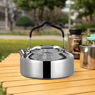 Stainless Steel Whistling Kettle, 1L Large Capacity Sounding Kettle Water  Kettle coffee and tea Kettle for Travel Hiking Gas