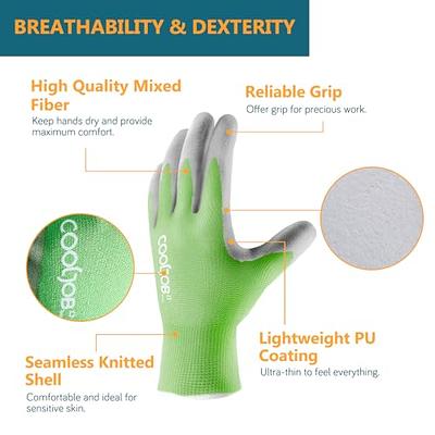 COOLJOB Gardening Gloves for Women and Ladies, 6 Pairs Breathable