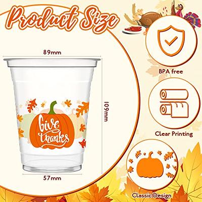 100 Pcs 12 oz Thanksgiving Disposable Cups Autumn Clear Plastic Cups  Tumblers Disposable Wine Glasses Plastic Glasses Wedding Cups for Liquor  Coffee Juice (Pumpkin) - Yahoo Shopping