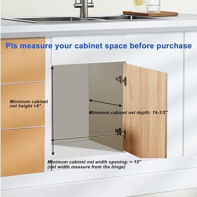Pull Out Cabinet Drawer Organizer Storage Basket for Closet Fixed With  Adhesive Film Metal Slide Out Pantry Shelves for Kitchen