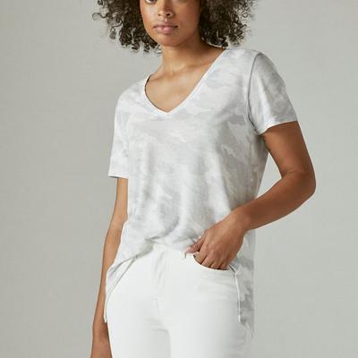 Lucky Brand Seamed Scoop Neck Tee - Women's Clothing Tops Shirts