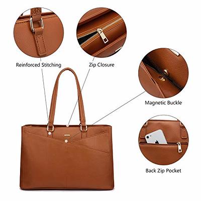 Laptop Tote Bag for Women 15.6 Inch Waterproof Leather Computer Bags Women  Business Office Work Bag Briefcase