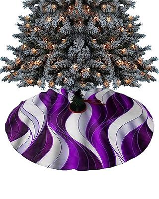 Christmas Tree Skirt 48 Inches Large Christmas Skirt Tree, Purple Geometric  Tree Skirt Christmas Decorations for Fireplace Party Holidays Indoor  Outdoor Modern White Ripple Abstract Art - Yahoo Shopping