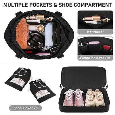 Sports bag women's yoga bag large travel bag with shoe compartment and  several pockets, waterproof carrying bag for yoga mats, lightweight  weekender gym bag training bag for sports travel yoga